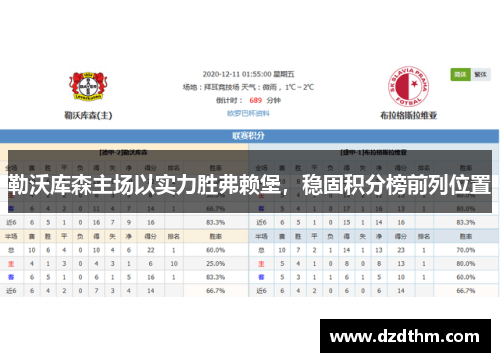 勒沃库森主场以实力胜弗赖堡，稳固积分榜前列位置